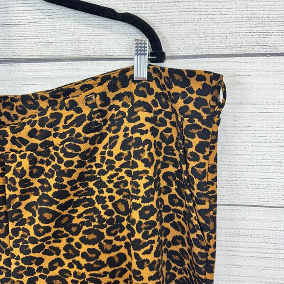 Terra & Sky Plus Size Brown Black Cheetah Printed Wide Leg Pants Size 3X Petite - Picture 5 of 7